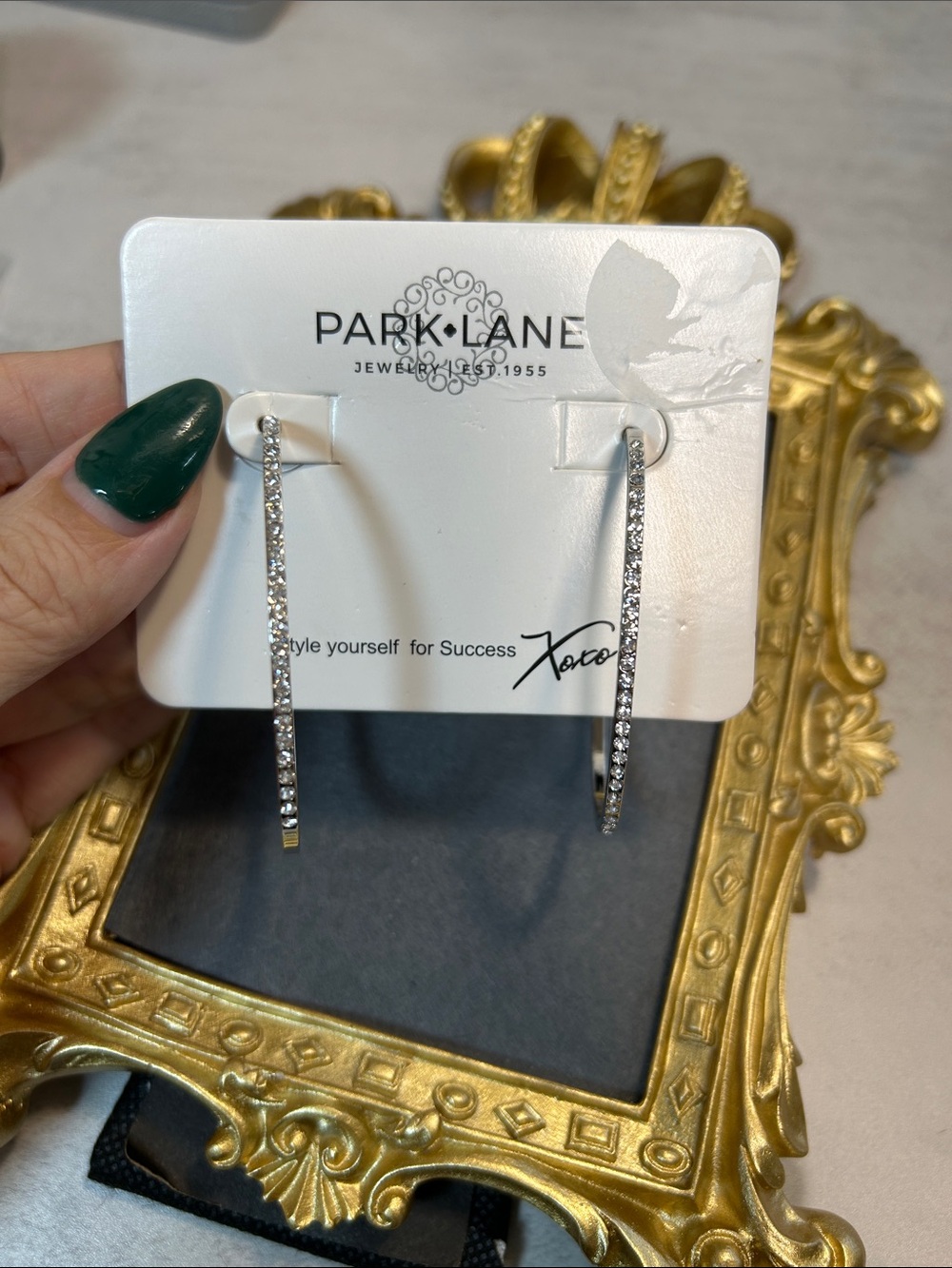 Park Lane Silver Crystal Hoop Earrings - Silver